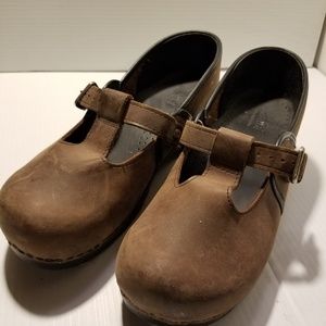 Sanita Brown Suede Leather  Mary Jane Clog size 40